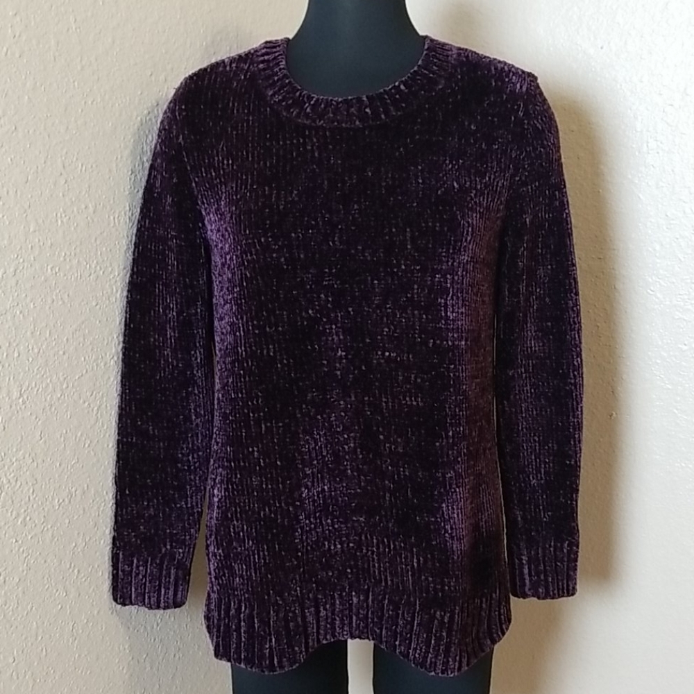 Orvis Purple Chenille Sweater Small